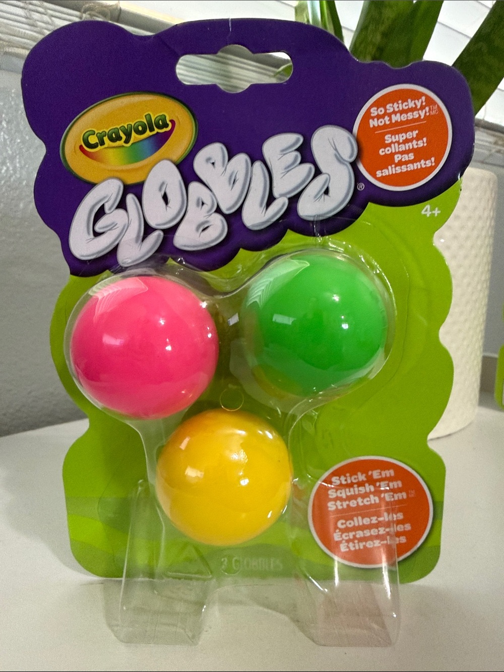 Crayola Globbles Sticky Squishy Balls - Pink, Green, Yellow